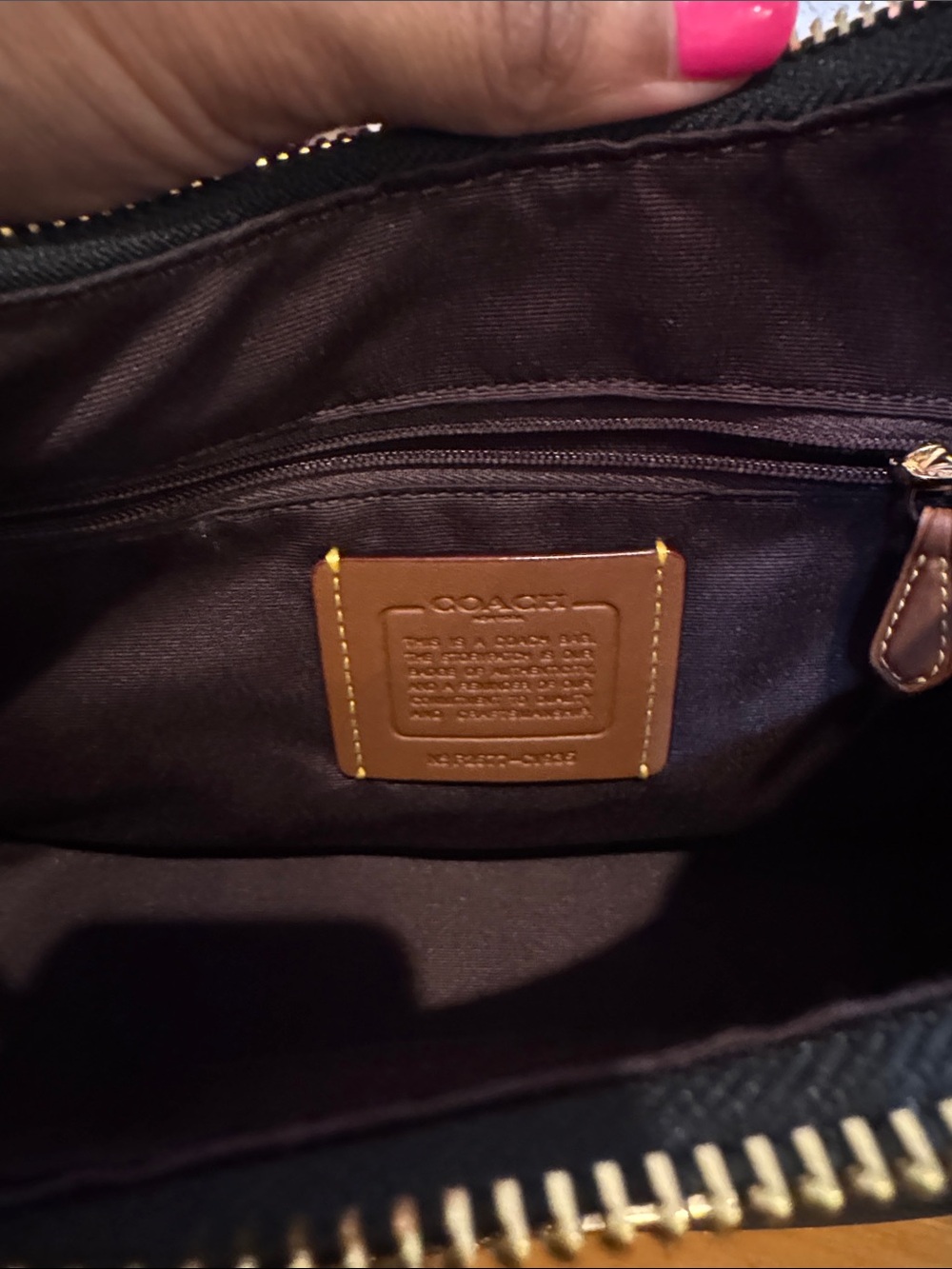 Coach Black Pebbled Leather Teri Hobo with Gold Hardware - Picture 4 of 5